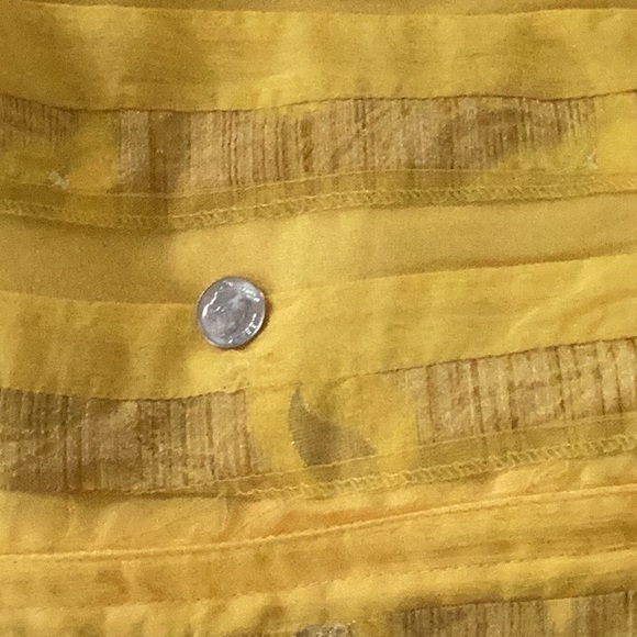 Bright yellow gold beaded dress embroidered beaded flowers size 2 or 4 EU 34 - Picture 14 of 14